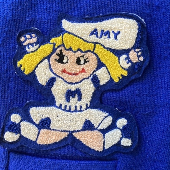 Vintage Cardigan Letterman Wool Sweater 60s-70s Name Patch See measurements - Picture 2 of 3